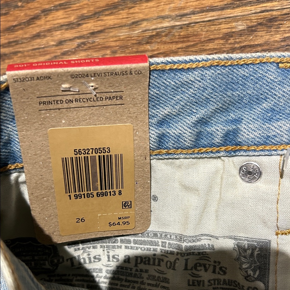Levi's Light Blue Distressed Jean Shorts - Picture 5 of 5
